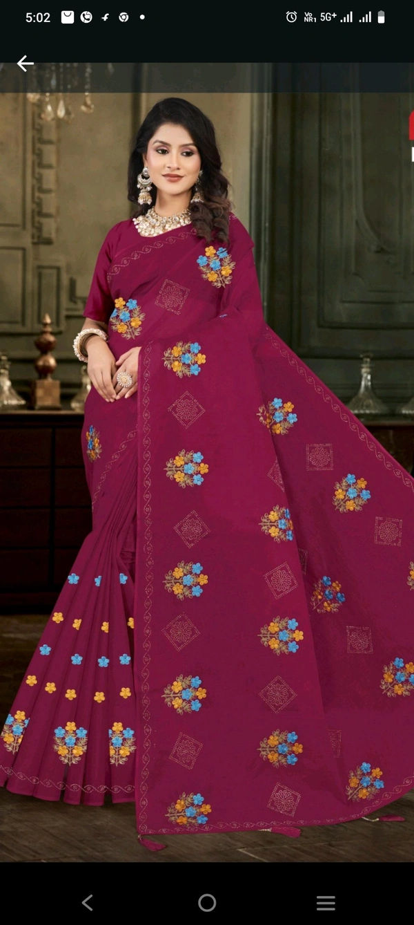 Diamond Embroidery Designer Saree 248 - as image, 5.5