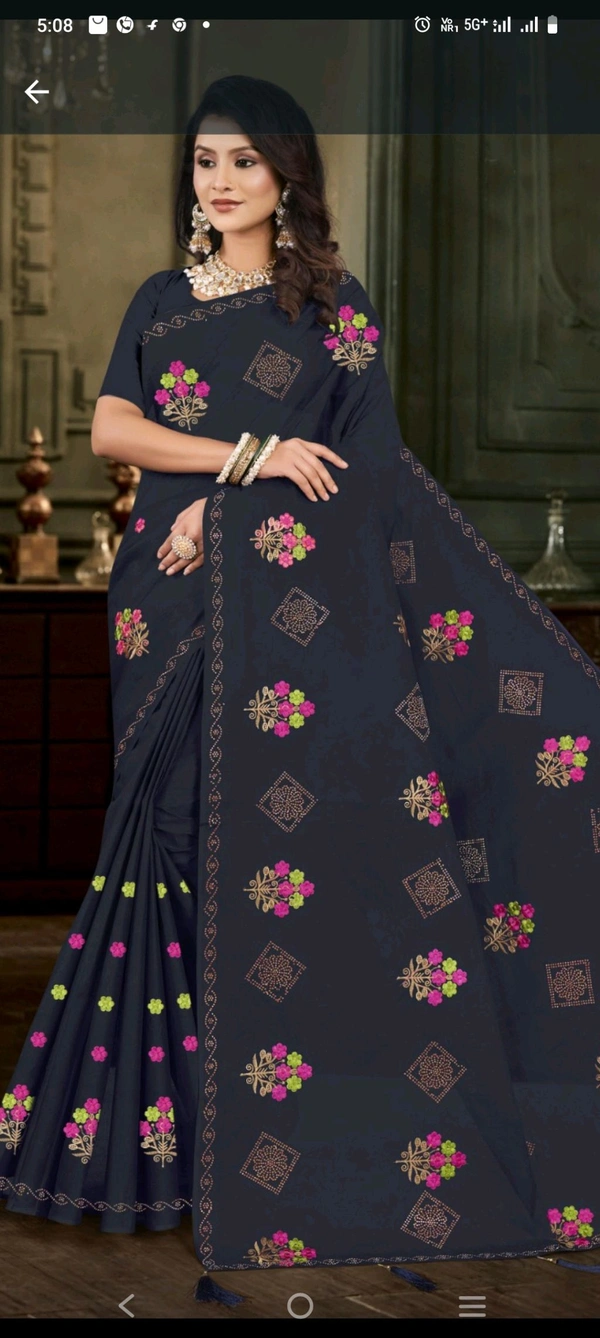 Diamond Embroidery Designer Saree 250 - as image, 5.5