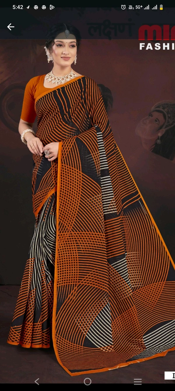 #minu  Black Pearl (Vol-3) Saree (Malai Cotton) 541 - as image, 5.5