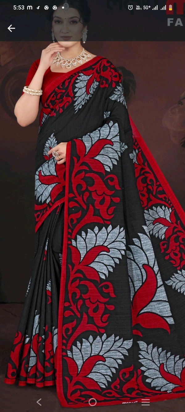 #Minu  Black Pearl (Vol-3) Saree (Malai Cotton) 663 - as image, 5.5