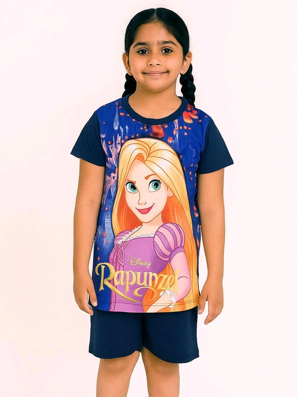 Disney  Girls Printed Shortyset - White, 5-6 Y, Good 👍🏻