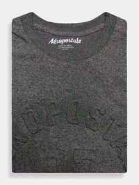 Aeropostale  Mens Embossed Charcoal T-shirt 52M - Gray, S, Good