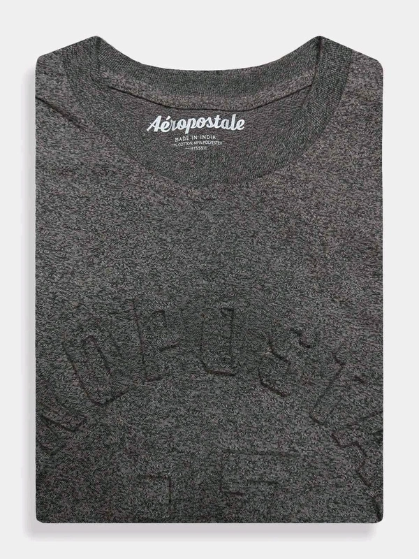 Aeropostale  Mens Embossed Charcoal T-shirt 52M - Gray, S, Good