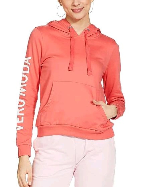 VERA MODA Ladies Fleece Pullover Coral Sweatshirt 1B3 - peach/ Yellow/Green, L