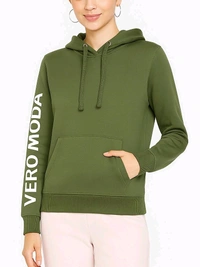 VERA MODA Ladies Fleece Pullover Coral Sweatshirt 1B3 - peach/ Yellow/Green, L