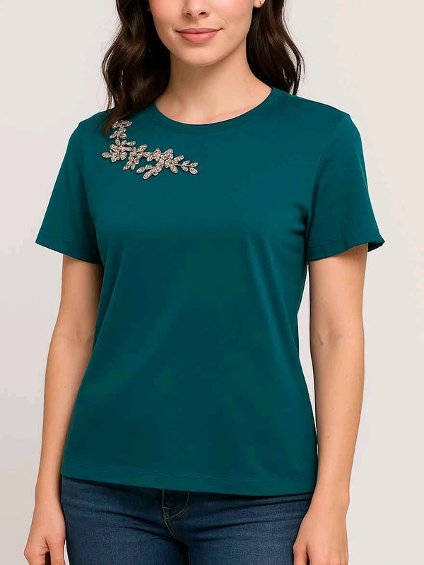 CUDAIDA Ladies Sequins Top 9A2 - Sherpa Blue, XS