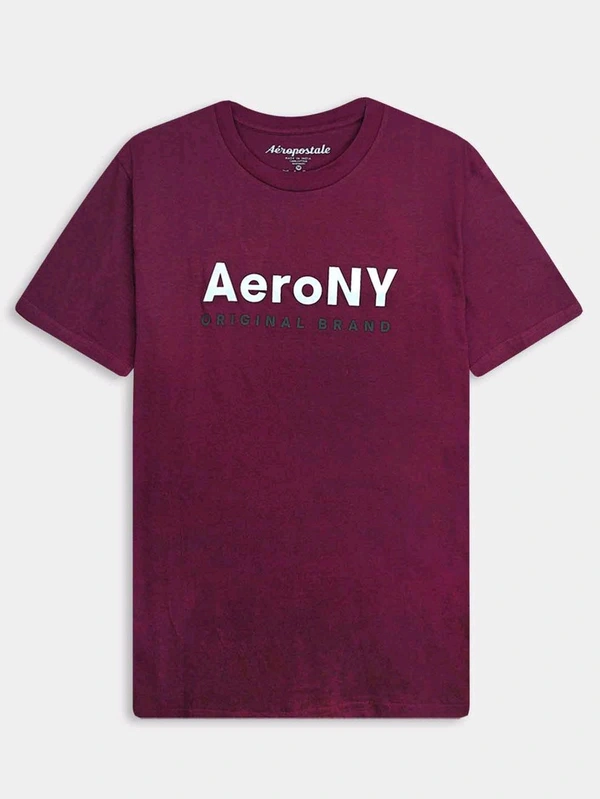 Aeropostale Mens Embroidery T-shirt 2y1 - Purple, L