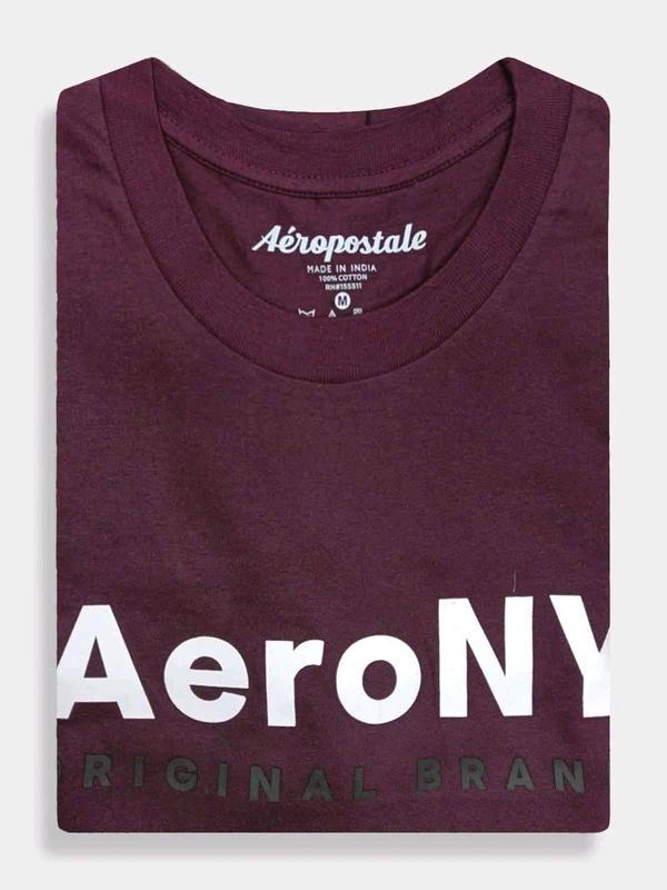 Aeropostale Mens Embroidery T-shirt 2y1 - Purple, L