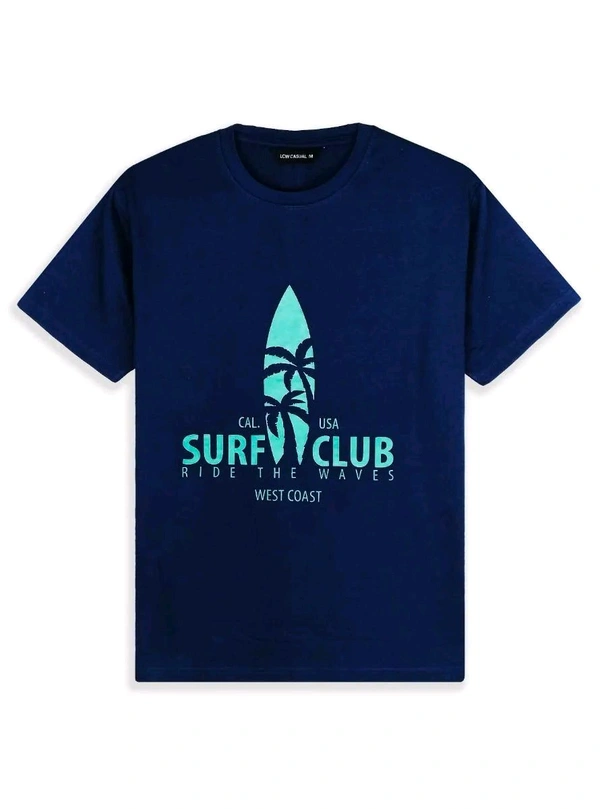 LCW Mens Printed Tshirt Navy - S, grey/ cream/ navy blue