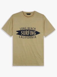LCW Mens Printed Tshirt Navy - S, grey/ cream/ navy blue