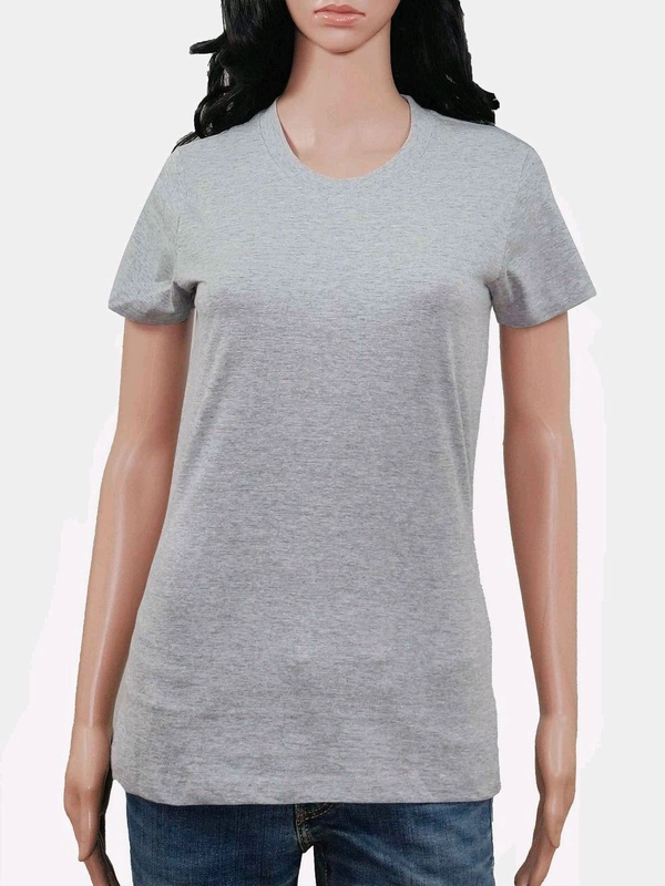 Ladies Crew Neck T-shirt 6C1 - Gray, L