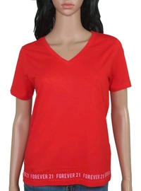 FOREVER 21 Ladies V Neck Mixed T -Shirt XF3 - Mixed Color, M