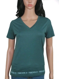 FOREVER 21 Ladies V Neck Mixed T -Shirt XF3 - Mixed Color, M