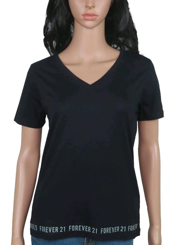 FOREVER 21 Ladies V Neck Mixed T -Shirt XF3 - Mixed Color, M