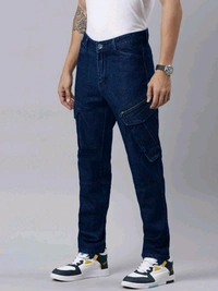 CINOCCI  MENS DENIM  Navy cargo Jeans 6A1 - Navy Blue, 30