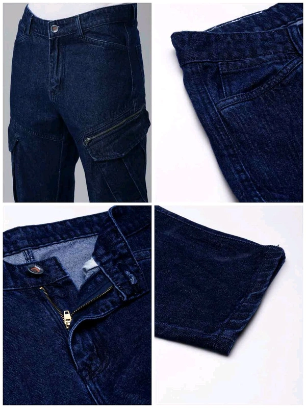CINOCCI  MENS DENIM  Navy cargo Jeans 6A1 - Navy Blue, 30