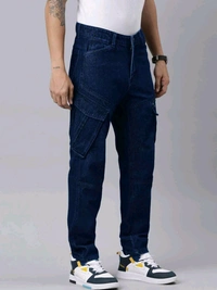 CINOCCI  MENS DENIM  Navy cargo Jeans 6A1 - Navy Blue, 34