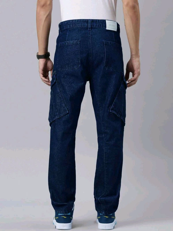 CINOCCI  MENS DENIM  Navy cargo Jeans 6A1 - Navy Blue, 36