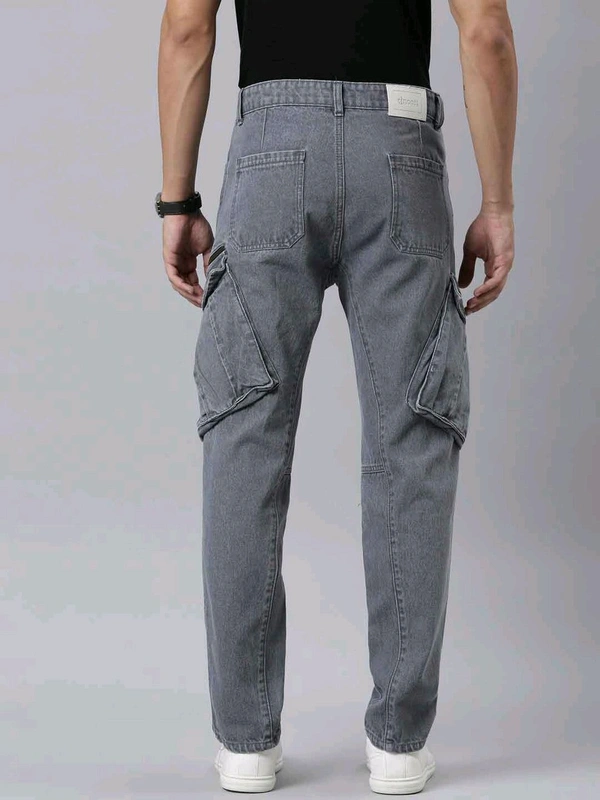 CINOCCI  MENS DENIM  Navy cargo Jeans 6C1 - Gray, 34