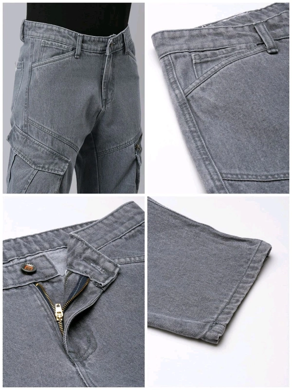 CINOCCI  MENS DENIM  Navy cargo Jeans 6C1 - Gray, 36