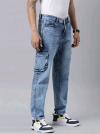 CINOCCI  MENS DENIM  Navy cargo Jeans 4B1 - Dove Gray, 30