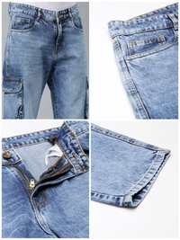CINOCCI  MENS DENIM  Navy cargo Jeans 4B1 - Dove Gray, 34