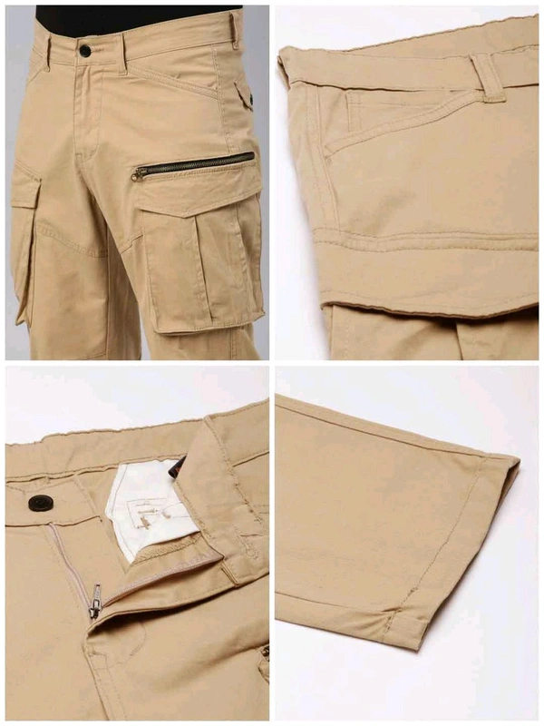 CINOCCI  Mens Woven Beige Pant D1 - Tan, 34