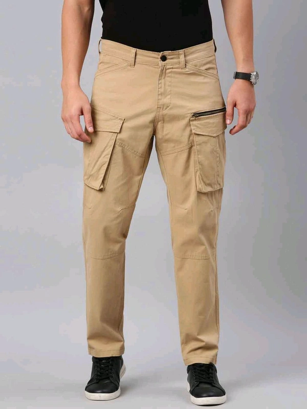 CINOCCI  Mens Woven Beige Pant D1 - Tan, 38