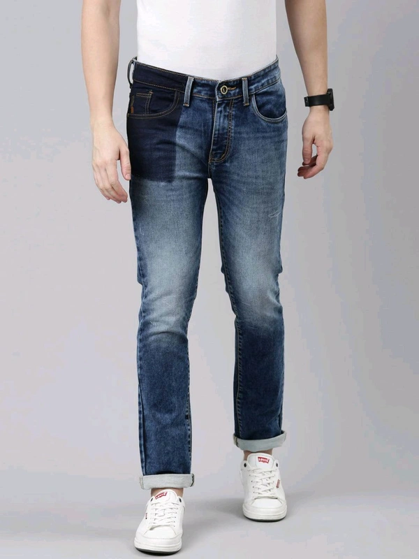CINOCCI  Mens Slim Fit Denim Jeans 5A1 - Cornflower Blue, 36, 0.400