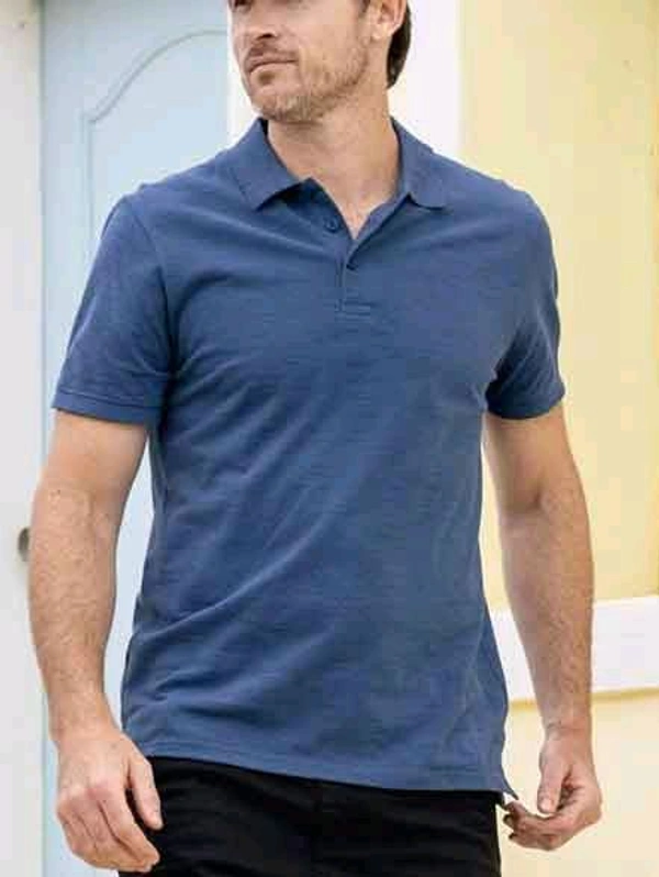 MOUNTAIN WAREHOUSE  Mens Slub Textured Blue PoloT Shirt 2A3 - Cornflower Blue, S
