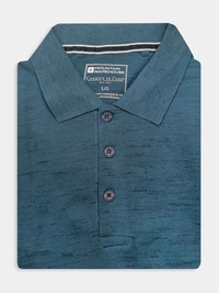 MOUNTAIN WAREHOUSE  Mens Slub Textured Blue PoloT Shirt 2A3 - Cornflower Blue, S