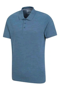 MOUNTAIN WAREHOUSE  Mens Slub Textured Blue PoloT Shirt 2A3 - Cornflower Blue, XL