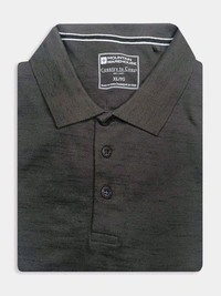Mens Slub Textured Blue PoloT Shirt 2A3 - Olive, L