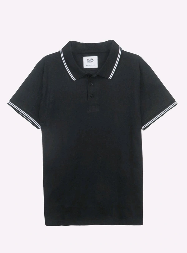 Mens Polo Tshirt Black 5A1 - Black, L