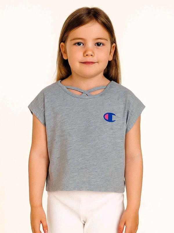Champion  Girals Crop T Shirt 0AB - Gray, 10y