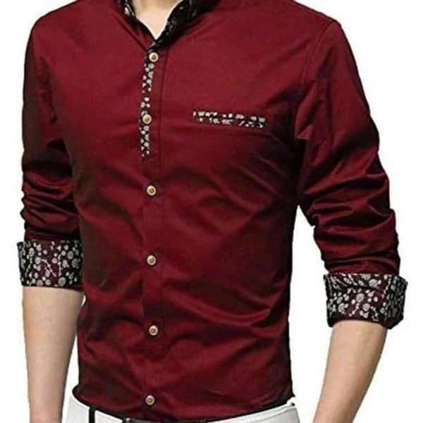 Men's Red Cotton Shirt