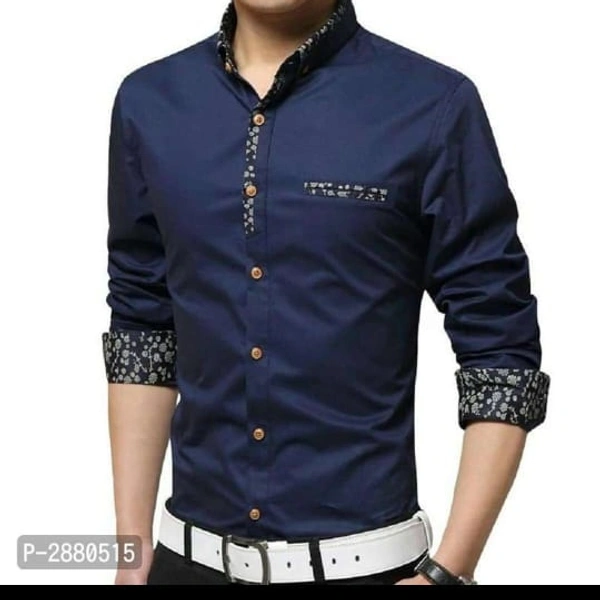 Men's Blue Cotton Shirt