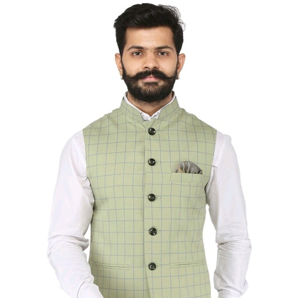 Stylish Cotton Blend Men's Ethnic Jacket - 36
