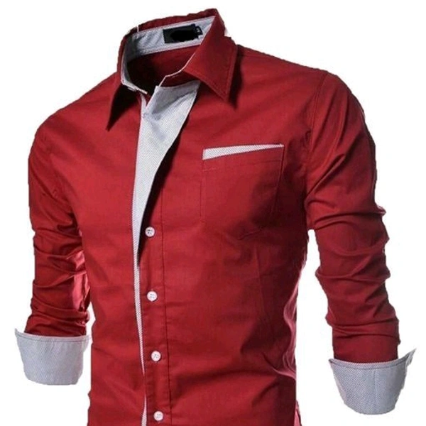 Fancy Latest Cotton Blend Men's Red Shirt - XXL