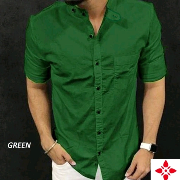 Stylish Modern Men's Green Shirt - M