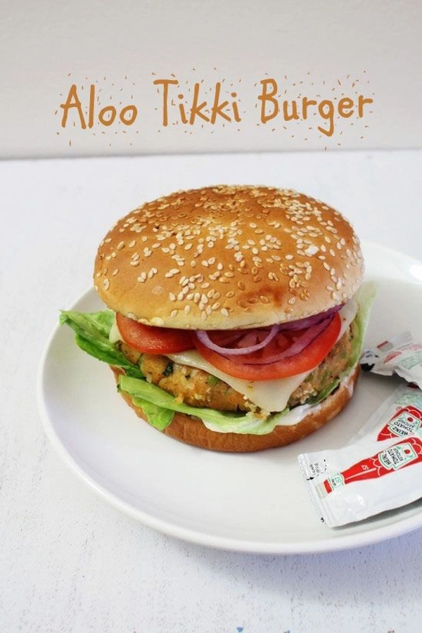 Veg aloo tikki burger