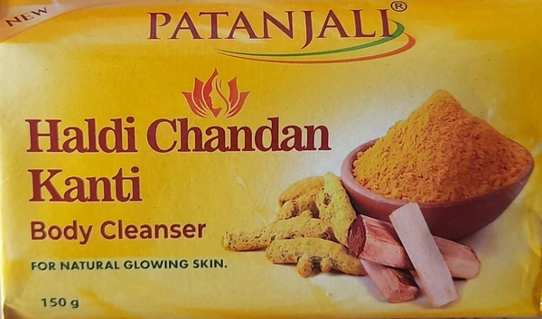 NEW PATANJALI  Haldi Chandan Kanti - 150g, Web Orange, Body Cleanser