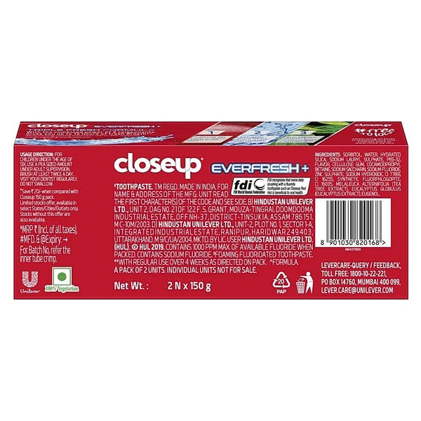 Closeup Everfresh+ Anti-Germ Gel Red Hot Toothpaste - 300g