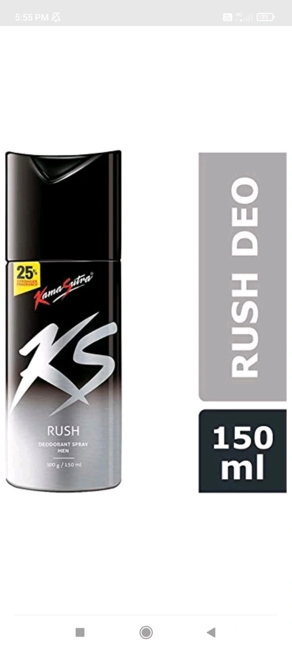 KS RUSH DEODORANT SPRAY (₹10 Off) - 150ml / 100g