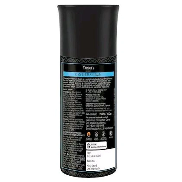 Yardley London Gentleman Royale Body Spray For Men  - 150ml