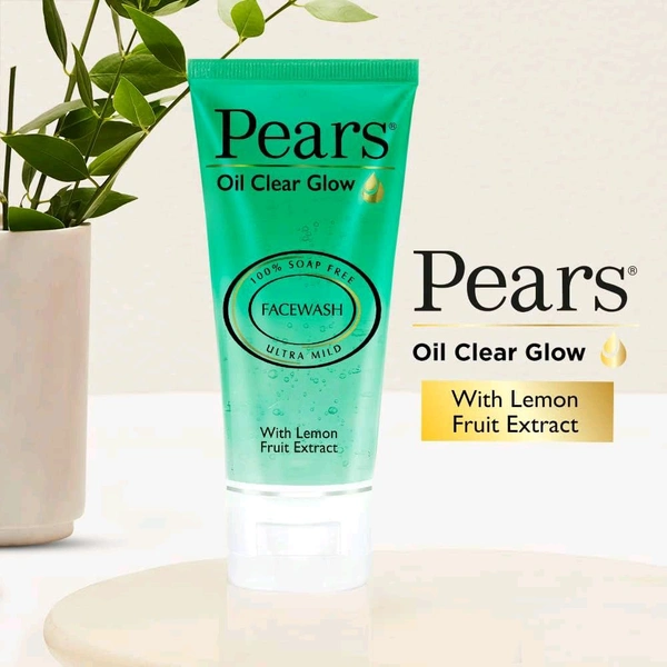 Pears Oil Clear Glow Face Wash With Lemon Fruit Extract  - 60g