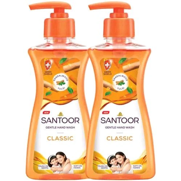 SANTOOR Gentle Hand Wash Classic.. Buy 1 Get 1 Free - 200+200=400ml