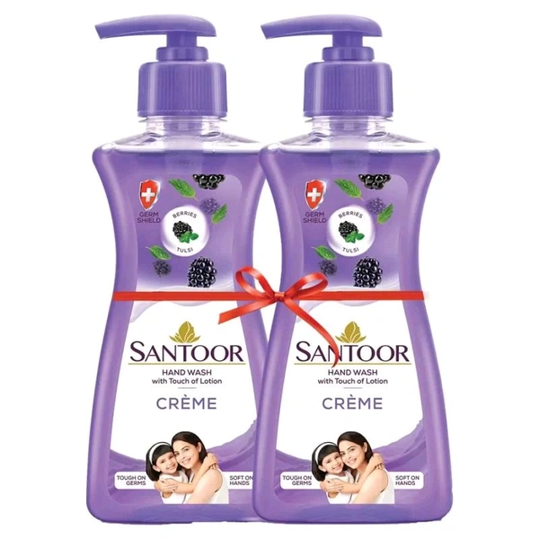 SANTOOR Creme Hand Wash Buy One Get One Free - 200+200=400ml