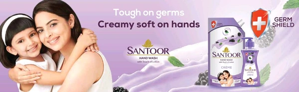 SANTOOR Creme Hand Wash Buy One Get One Free - 200+200=400ml