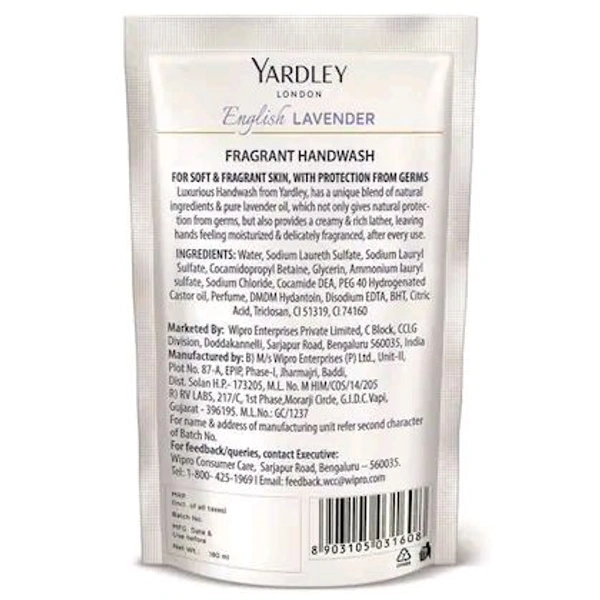 YARDLEY LAVENDER POUCH HAND WASH - 180ml